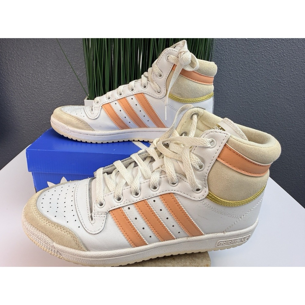 Adidas Top Ten Hi-Top Shoes Women's 7.5 Sneakers White Ambient Blush H00271
